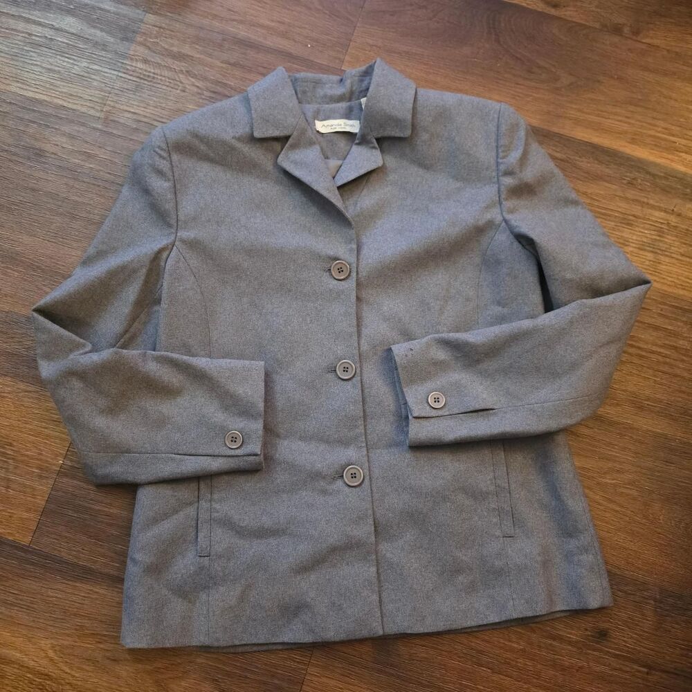Amanda Smith Women's Size 8 Grey Wool Blazer